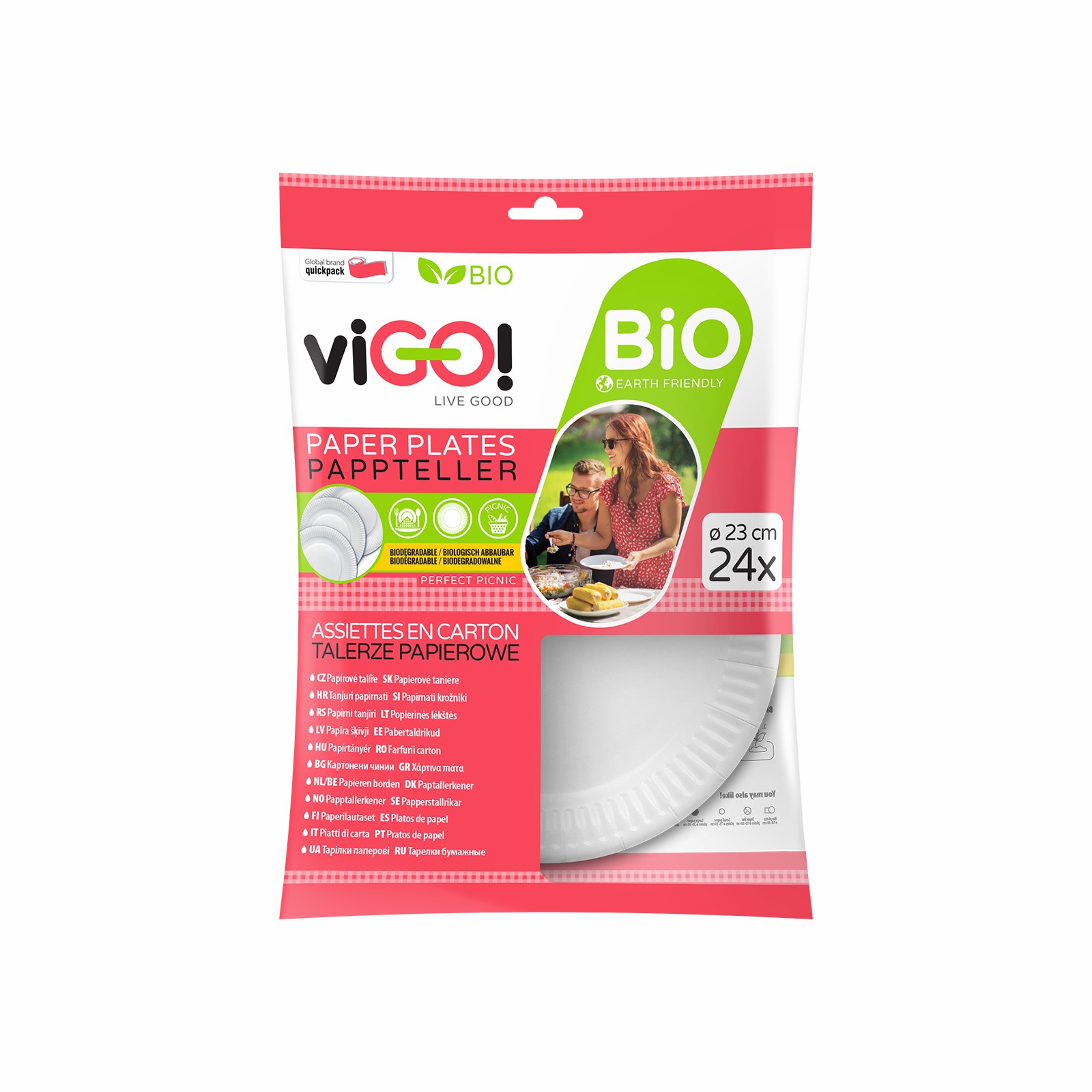 Vigo talíře papírové 23cm 24ks,Q120