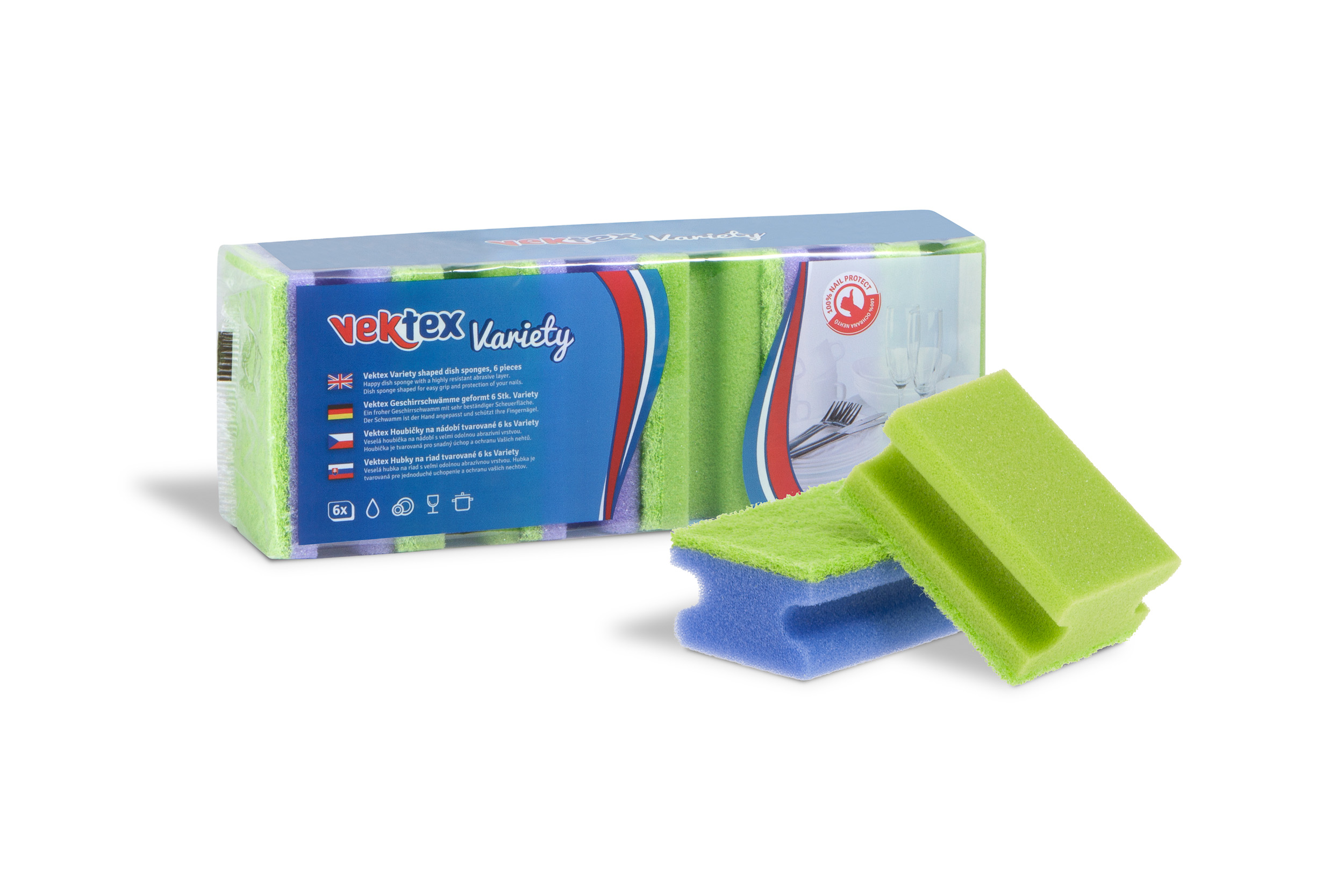 Houbičky na nádobí profil 6ks Variety (fialová+zelená)  20031