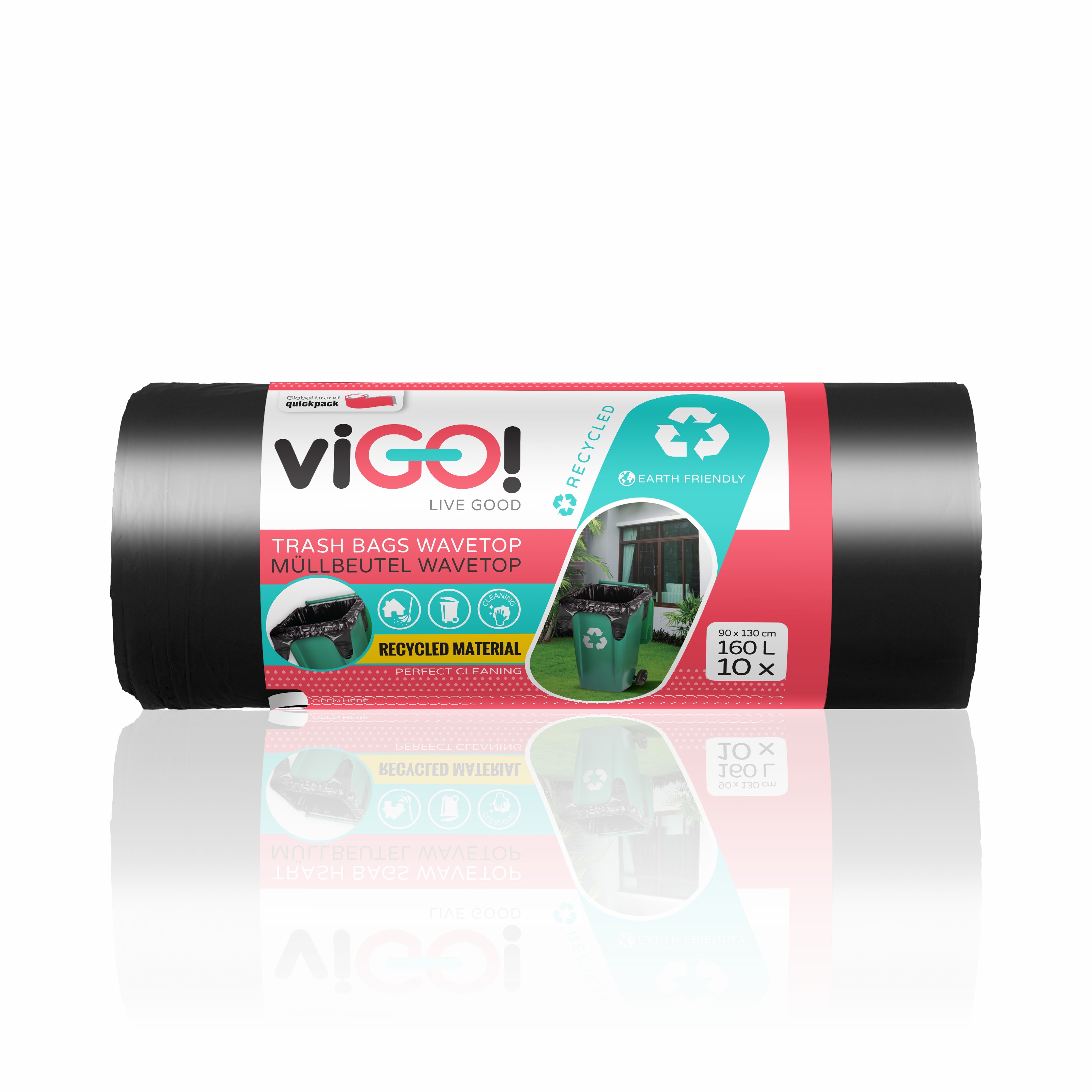 Vigo pytle s uchy 160l/10ks, Q168, 90x130cm černé